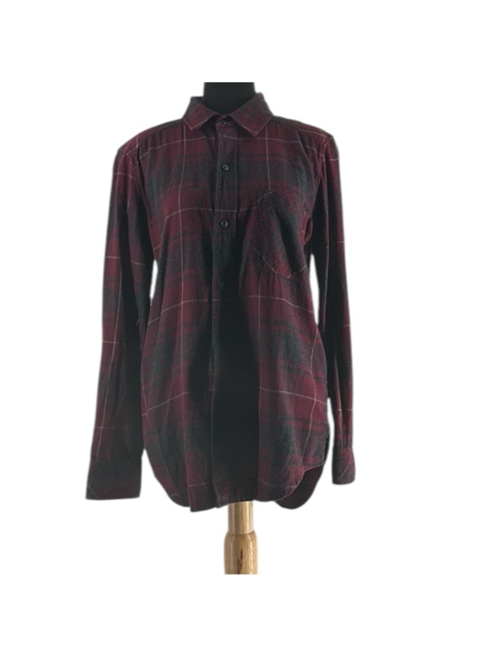 Aritzia TNA Plaid Long Sleeve Oversized Fit Button Up Shirt Regular Size XS